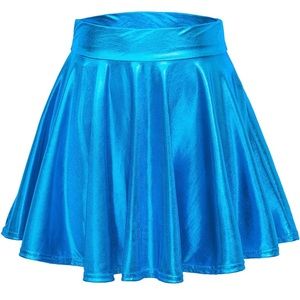 Metallic blue skirt